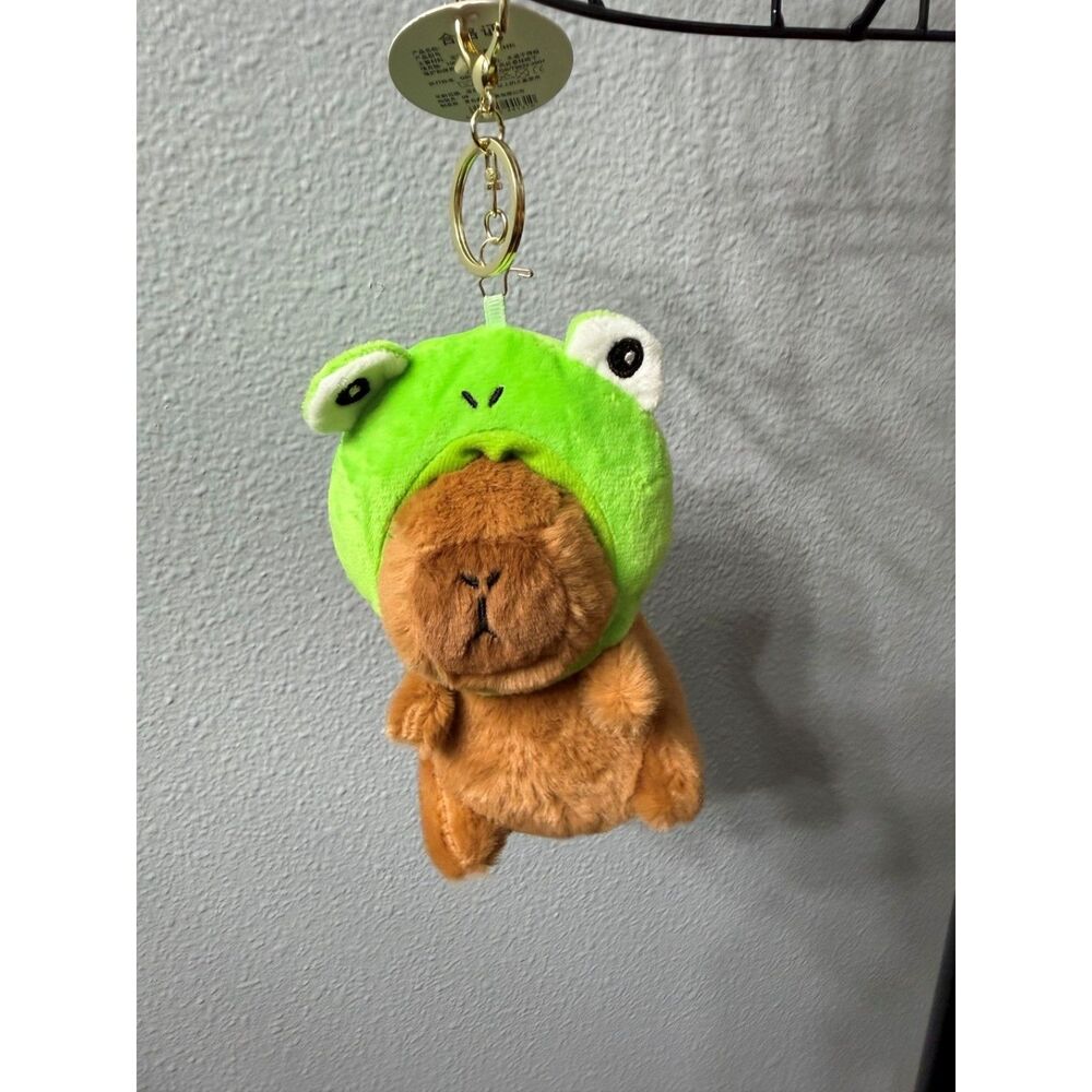 Set of 4 Capybara Plush Purse Charms | Frog Bunny Chick Teddy Bear | NWT - Picture 9 of 16